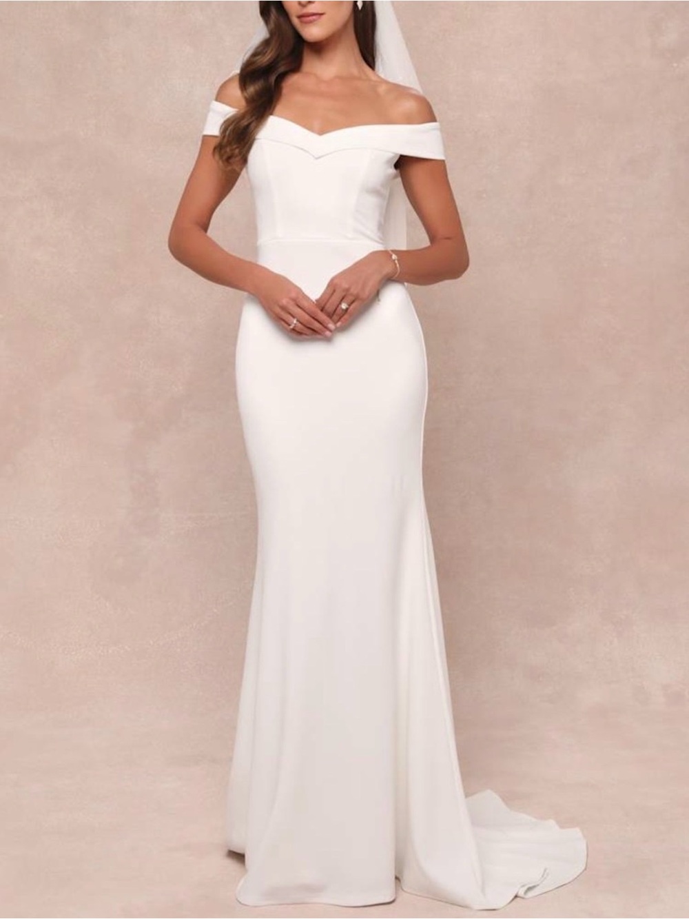 Lulus Arienne White Off-the-Shoulder Mermaid Maxi Dress